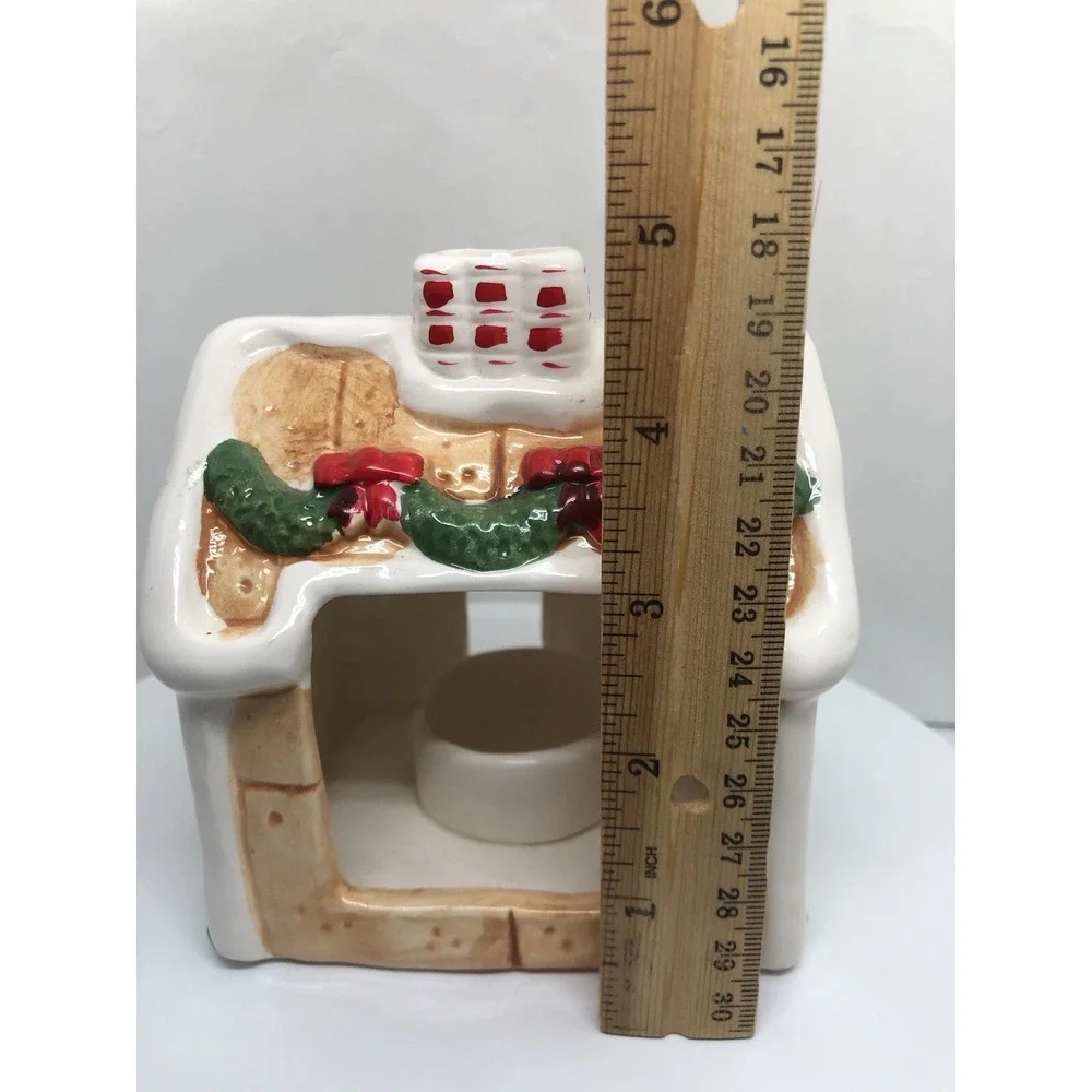 Christmas Tea Light House Cottage Decor Snowman Chimney Wreath 5